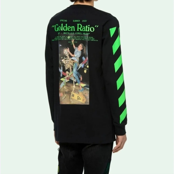 Off -White Main label Pascal Painting Long Sleeve T Shirt Black size - Picture 1 of 12